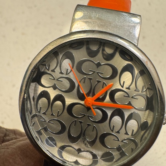 Guess Silver and Orange Patterned Watch - Picture 1 of 11